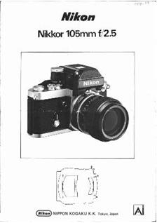 Nikon 105/2.5 manual. Camera Instructions.